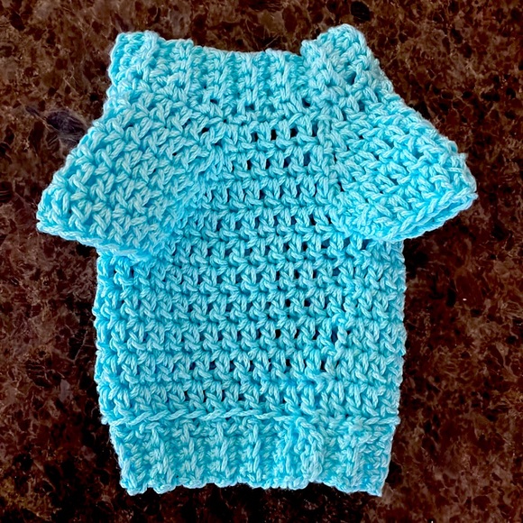 Hand Crocheted Kitten Sweater or Small Dog Sweater - Picture 3 of 7